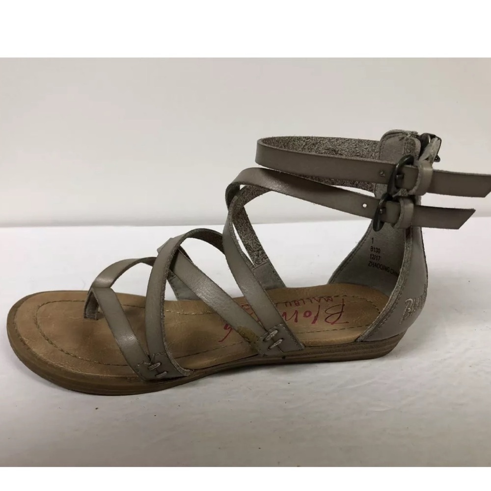 Blowfish Malibu Kids’ Bungalow, Gray Strappy Sandals, Girls’ Size 1 M.